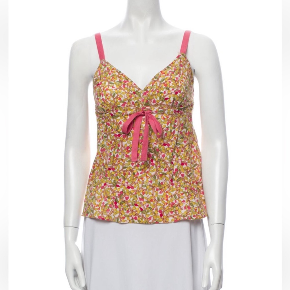 DVF Printed Blouse Tank Pink Sz XS